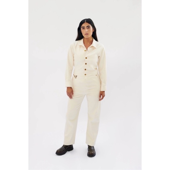 The Only Jane Jump One Jumpsuit in Ecru Denim size 6 like new condition - Picture 3 of 8